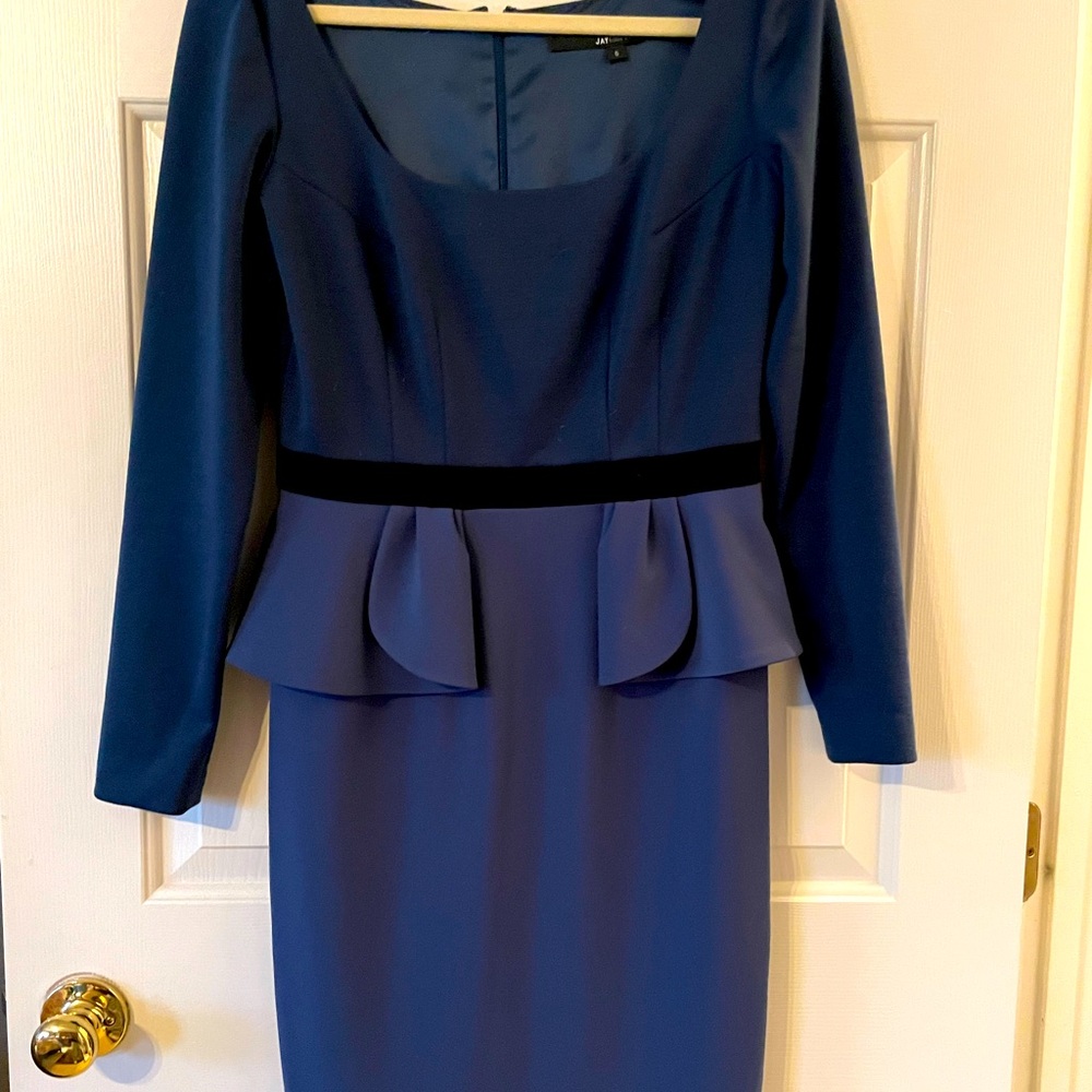 JayGodfrey peplum blue (light/dark) fitted midi dress💙
